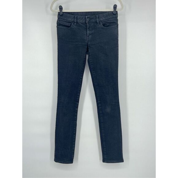 Tory Burch Ivy Super Skinny 5 Pocket Charcoal Jeans Back Pocket Logo Size 26 - Picture 1 of 10